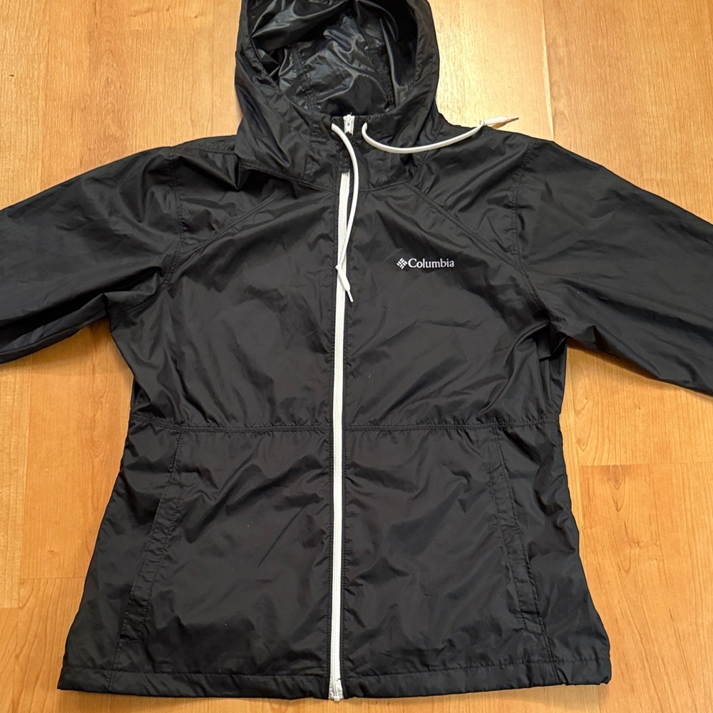 Columbia Black Windbreaker with Hood